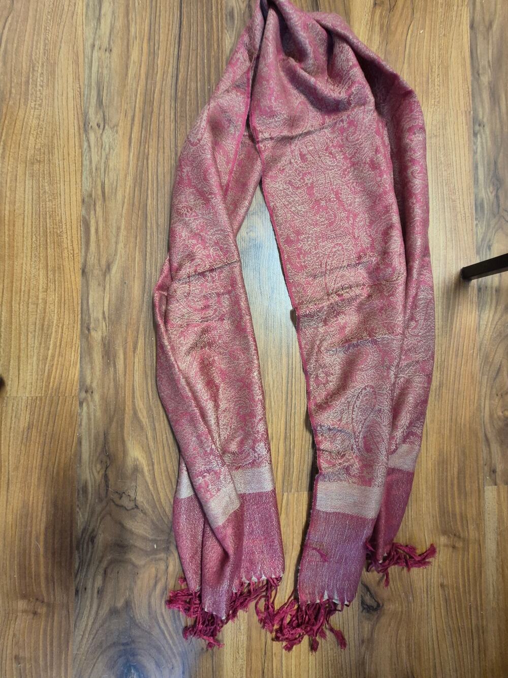 Pashmina Scarf Womens Tasseled Soft Pink Floral Wrap Shawl Silky Long Stole s13